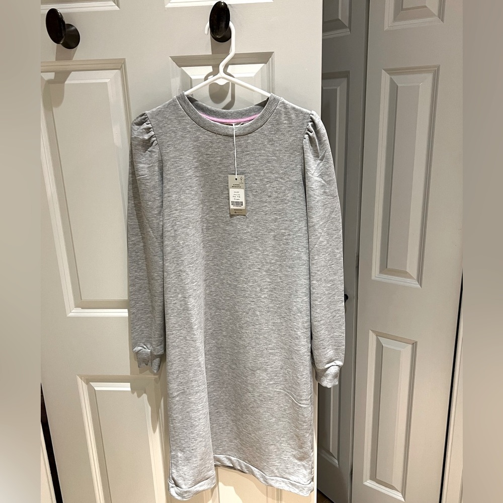 Boden Grey Sweatshirt Dress - Size 6 Long